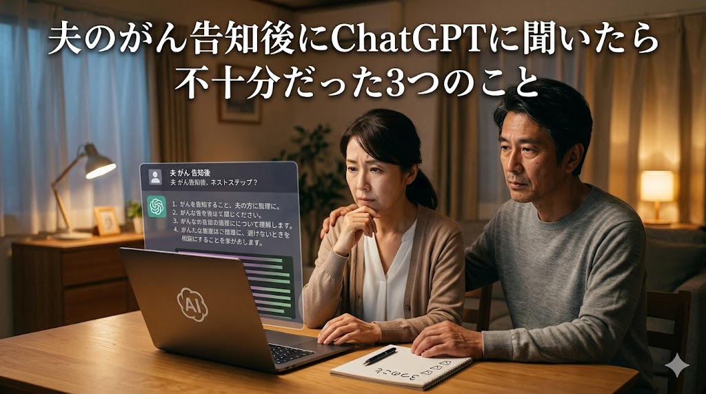 夫のがん告知後にchatgptに聞いたら不十分だった3つのこと